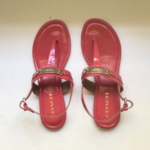 Coach Catherine t strap sandals pink